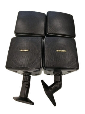 Genesis Genexa Satellite Speakers Set of 4 Black Wired Home Audio Surround